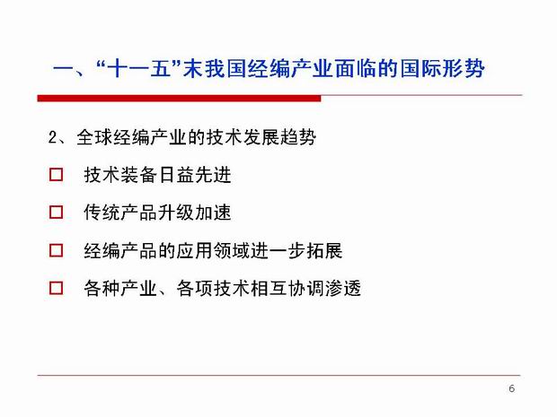 “十一五”末我国经编产业面临的国际形势
