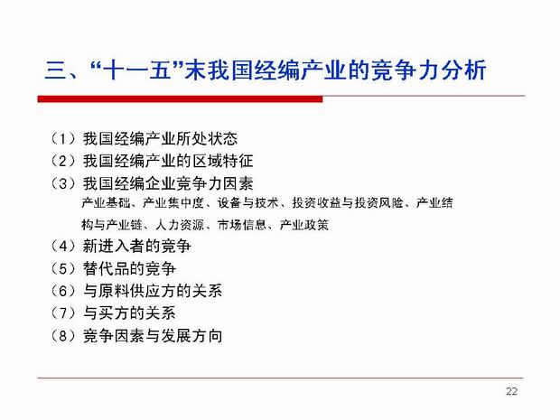 “十一五”我国经编产业竞争力分析